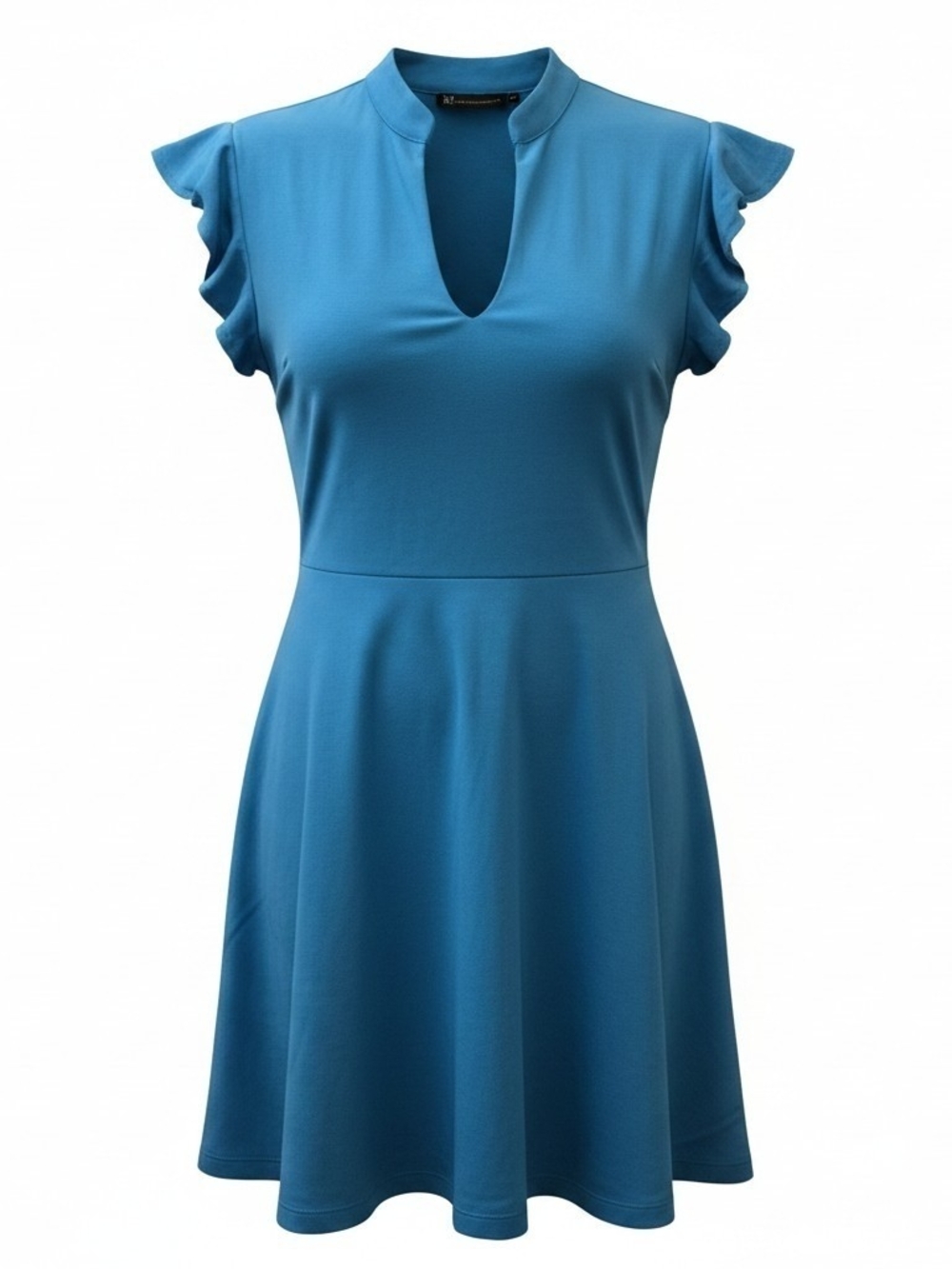 New York & Company Teal Cap-Sleeve Fit-and-Flare Midi Dress - L